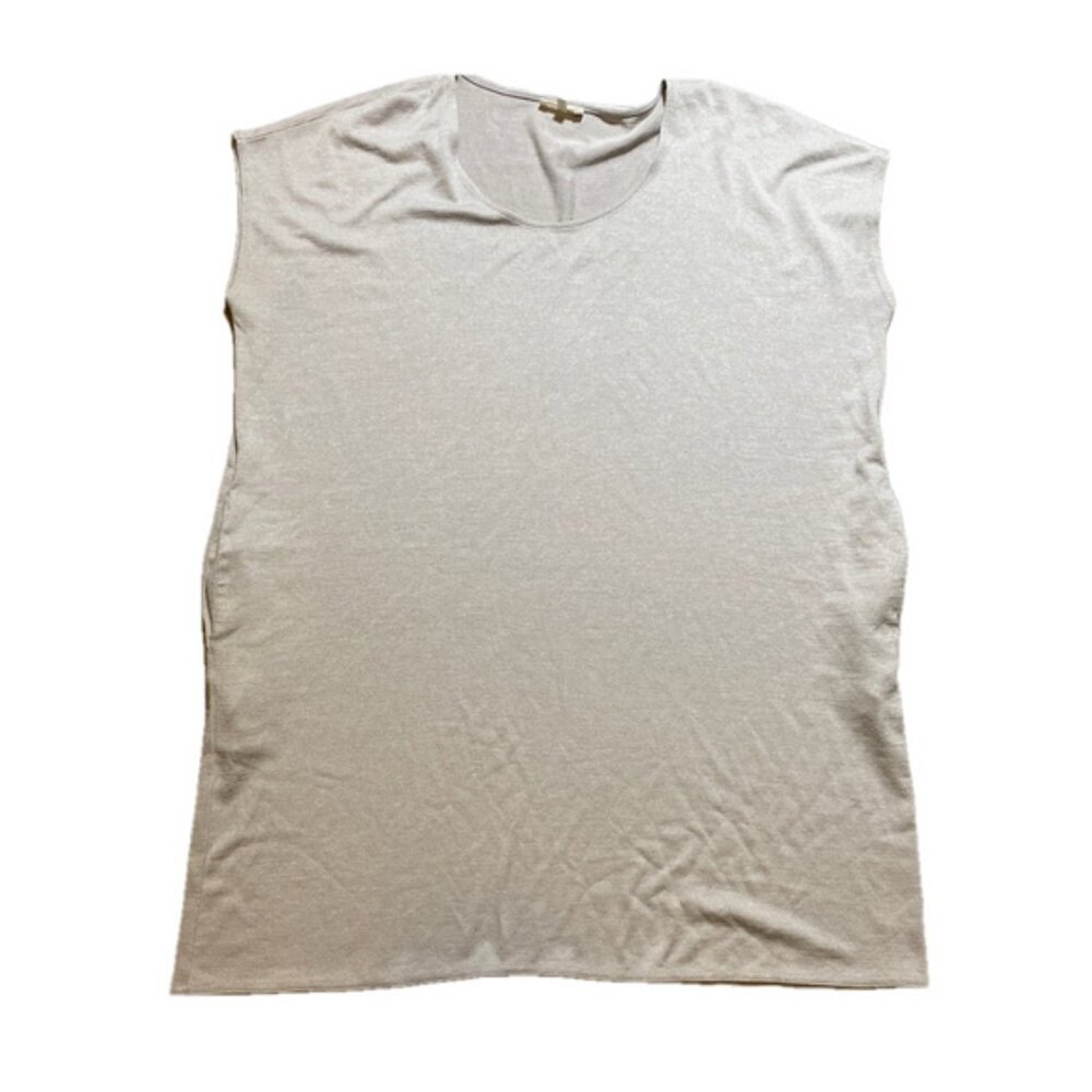 Aritzia Wilfred Boxy T-Shirt Women’s Medium Tee Gray Brown Relaxed Fit Oversized